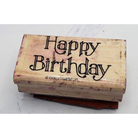 Stampin Up Lot of 4 Words and Sayings Wood Mounted Rubber Stamps - Picture 8 of 14